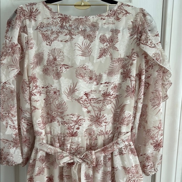Blu Pepper Long Sleeve Floral Dress in Pink and Cream - Picture 4 of 11